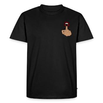 Bouche - T-shirt Premium bio Homme - noir - Devant - Nico (187cm)