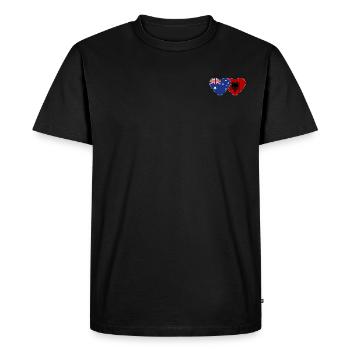 Australie, Albanie, Drapeau, Coeur - T-shirt Premium bio Homme - noir - Devant - Nico (187cm)