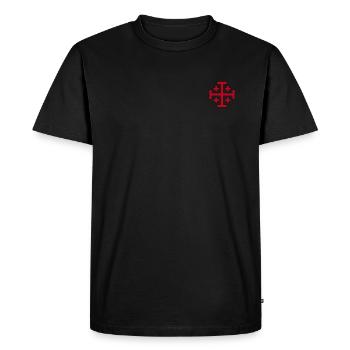 Jerusalem Cross - Men's Premium Organic T-Shirt - black - Front - Nico (187cm)