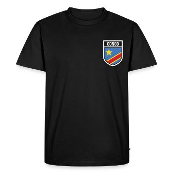 Congo - Drapeau national dans les armoiries - T-shirt Premium bio Homme - noir - Devant - Nico (187cm)