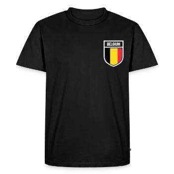 Belgique - Drapeau national dans les armoiries - T-shirt Premium bio Homme - noir - Devant - Nico (187cm)