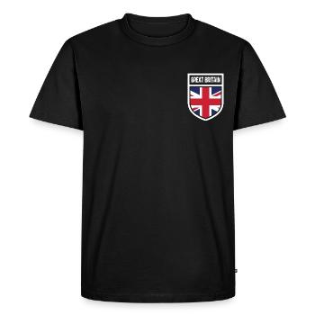 Grande-Bretagne - Drapeau national dans les armoiries - T-shirt Premium bio Homme - noir - Devant - Nico (187cm)