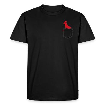 Geißbock in Brusttasche Köln Liebe Kölsch Fußball - Männer Premium Bio T-Shirt - Schwarz - Vorne - Nico (187cm)