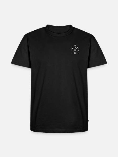 Elder Futhark Runen (Vorderseite) - Männer Premium Bio T-Shirt - Schwarz
