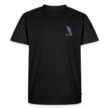 LoH - Wappen - Männer Premium Bio T-Shirt - Schwarz - Vorne - Nico (187cm)