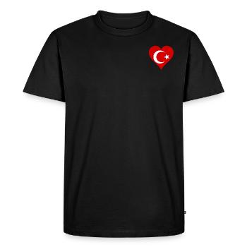 Drapeau turc comme coeur - T-shirt Premium bio Homme - noir - Devant - Nico (187cm)