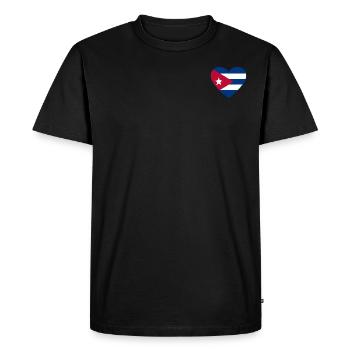 Cœur de drapeau de Cuba - T-shirt Premium bio Homme - noir - Devant - Nico (187cm)