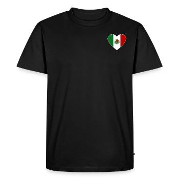 Cœur de drapeau du Mexique - T-shirt Premium bio Homme - noir - Devant - Nico (187cm)