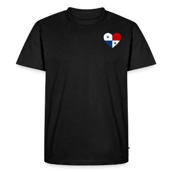 Cœur de drapeau du Panama - T-shirt Premium bio Homme - noir - Devant - Nico (187cm)