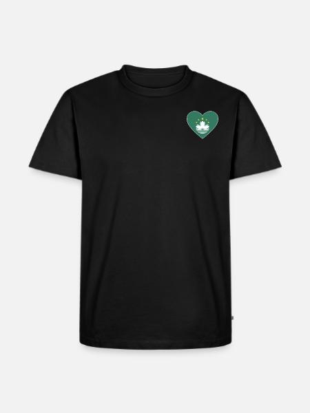 Macau Flag Heart - Men's Premium Organic T-Shirt - black