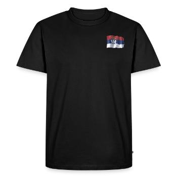 Drapeau flottant de la Serbie - T-shirt Premium bio Homme - noir - Devant - Nico (187cm)