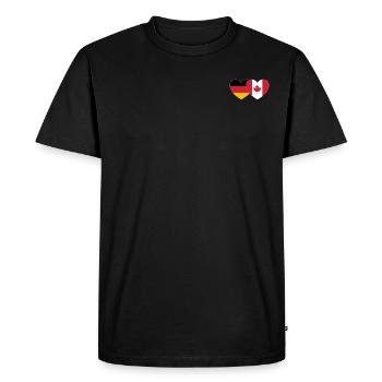 Allemagne Canada Drapeau Coeur - T-shirt Premium bio Homme - noir - Devant - Nico (187cm)