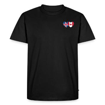 Cœur du drapeau du Canada de l’Islande - T-shirt Premium bio Homme - noir - Devant - Nico (187cm)