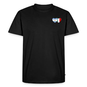 Argentine Italie Drapeau Cœur - T-shirt Premium bio Homme - noir - Devant - Nico (187cm)