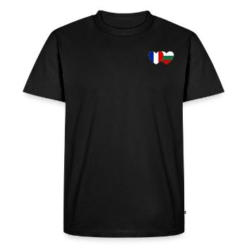 Fantastic Bulgaria Flag Heart - Men's Premium Organic T-Shirt - black - Front - Nico (187cm)