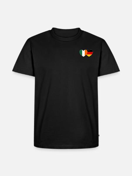 Ireland Germany Flag Heart - Men's Premium Organic T-Shirt - black