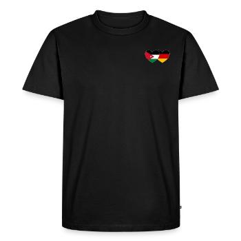 Jordanie Allemagne Flag Heart - T-shirt Premium bio Homme - noir - Devant - Nico (187cm)