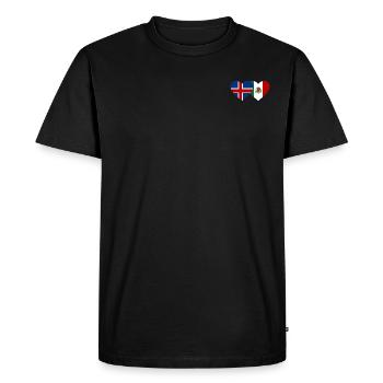Iceland Mexico Flag Heart - Men's Premium Organic T-Shirt - black - Front - Nico (187cm)