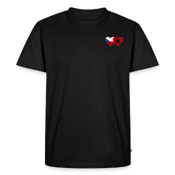 République tchèque Albanie Flag Heart - T-shirt Premium bio Homme - noir - Devant - Nico (187cm)