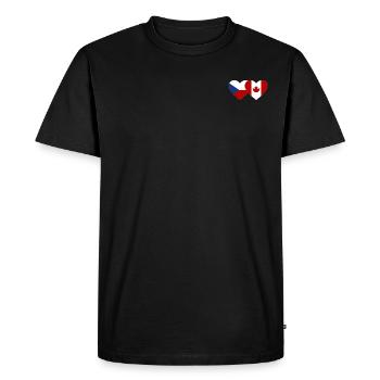 Checia Canada Heart Flag - Men's Premium Organic T-Shirt - black - Front - Nico (187cm)