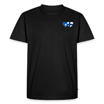 Somalie Finlande Flag Heart - T-shirt Premium bio Homme - noir - Devant - Nico (187cm)
