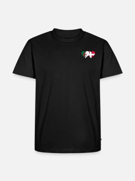 Algeriet Danmark Flag Heart - Herre Premium økologisk T-shirt - sort