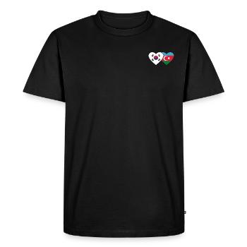 Corée du Sud Azerbaïdjan Flag Heart - T-shirt Premium bio Homme - noir - Devant - Nico (187cm)