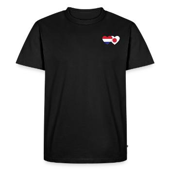 Cœur de drapeau du Japon de Hollande - T-shirt Premium bio Homme - noir - Devant - Nico (187cm)