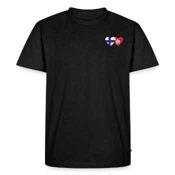 Finlande Cœur de drapeau de Hong Kong - T-shirt Premium bio Homme - noir - Devant - Nico (187cm)