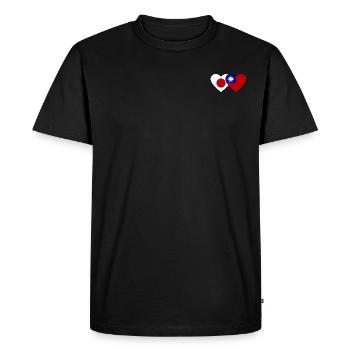 Japon Cœur de drapeau de Taïwan - T-shirt Premium bio Homme - noir - Devant - Nico (187cm)