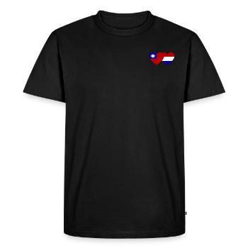 Cœur de drapeau de la Hollande de Taïwan - T-shirt Premium bio Homme - noir - Devant - Nico (187cm)