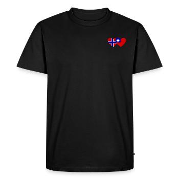Norvège Taïwan Flag Heart - T-shirt Premium bio Homme - noir - Devant - Nico (187cm)