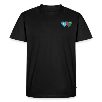 Uighurs Turkmenistan Flag Heart - Men's Premium Organic T-Shirt - black - Front - Nico (187cm)