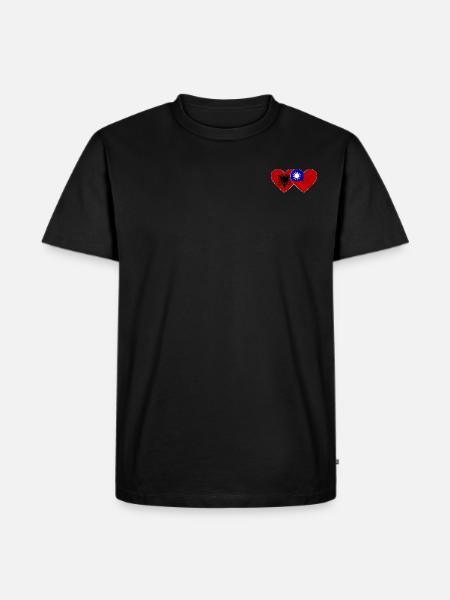 AlbaniaTaiwan Flag Heart - Men's Premium Organic T-Shirt - black