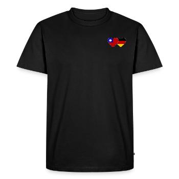 Taïwan Allemagne Flag Heart - T-shirt Premium bio Homme - noir - Devant - Nico (187cm)