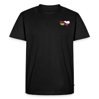 Maurice République tchèque Flag Heart - T-shirt Premium bio Homme - noir - Devant - Nico (187cm)