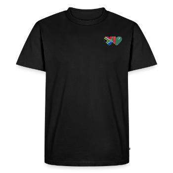 Afrique du Sud Turkménistan Flag Heart - T-shirt Premium bio Homme - noir - Devant - Nico (187cm)