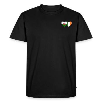 Pays de Galles Irlande Flag Heart - T-shirt Premium bio Homme - noir - Devant - Nico (187cm)