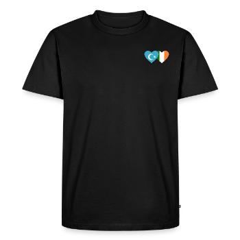 Cœur de drapeau ouïghour irlandais - T-shirt Premium bio Homme - noir - Devant - Nico (187cm)