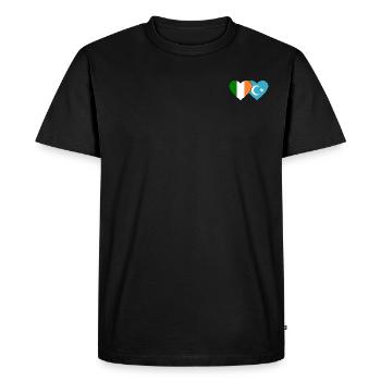 Ireland Uyghurs Flag Heart - Men's Premium Organic T-Shirt - black - Front - Nico (187cm)