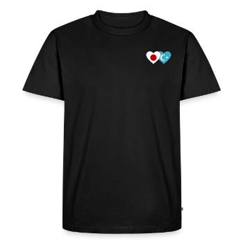 Japan Uyghur flag heart - Men's Premium Organic T-Shirt - black - Front - Nico (187cm)