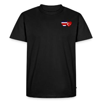 Coeur de drapeau de dinde du Costa Rica - T-shirt Premium bio Homme - noir - Devant - Nico (187cm)