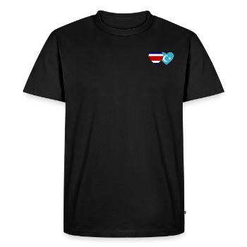 Coeur de drapeau ouïghour du Costa Rica - T-shirt Premium bio Homme - noir - Devant - Nico (187cm)