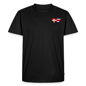 Danemark Costa Rica Drapeau Coeur - T-shirt Premium bio Homme - noir - Devant - Nico (187cm)