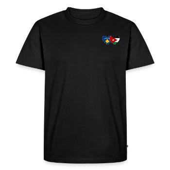 Bosnia Jordan Flag Heart - Men's Premium Organic T-Shirt - black - Front - Nico (187cm)