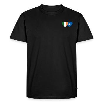 Irlande Somalie Drapeau Coeur - T-shirt Premium bio Homme - noir - Devant - Nico (187cm)