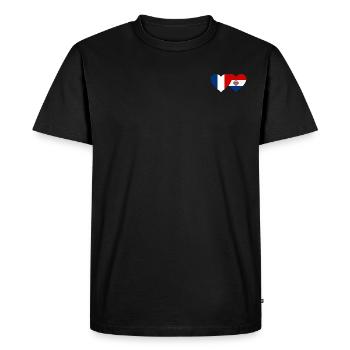 France Paraguay Drapeau du Cœur - T-shirt Premium bio Homme - noir - Devant - Nico (187cm)