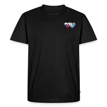 Slovaquie Uruguay Drapeau du cœur - T-shirt Premium bio Homme - noir - Devant - Nico (187cm)