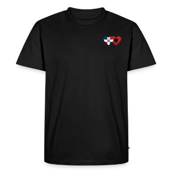 République dominicaine Albanie Flag Heart - T-shirt Premium bio Homme - noir - Devant - Nico (187cm)