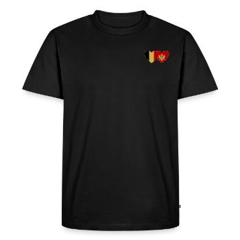 Belgique Drapeau du Monténégro - T-shirt Premium bio Homme - noir - Devant - Nico (187cm)